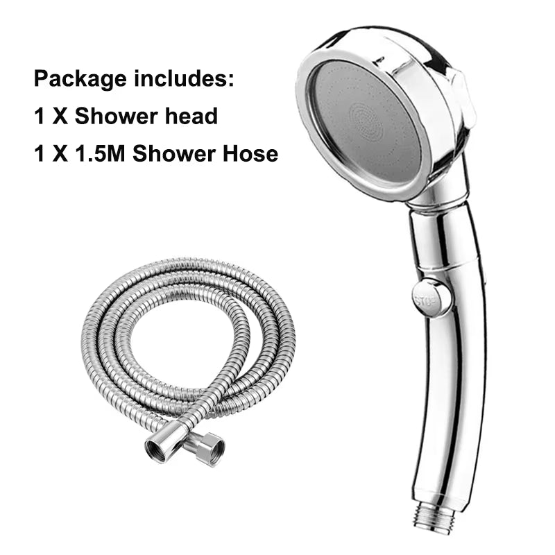 3 Modes Adjustable Bathroom Shower Head High Pressure Water Saving Shower with Button Rainfall Massage SPA Handheld Shower Heads